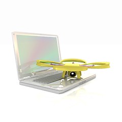 Image showing Drone and laptop. 3D render