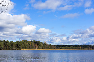 Image showing Forest lake in autumn