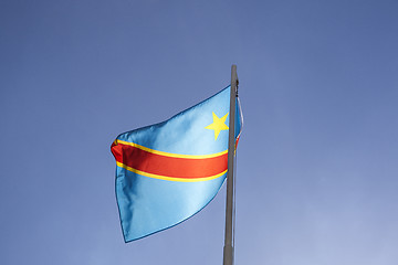 Image showing National flag of Congo on a flagpole