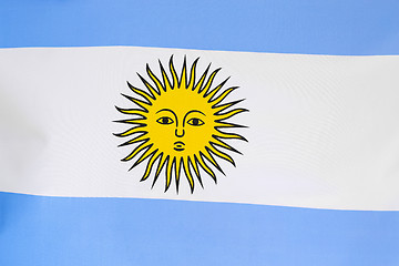 Image showing Closeup of flag of Argentina