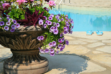 Image showing Sandals by the pool