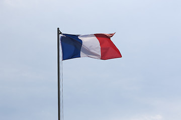 Image showing National flag of France on a flagpole