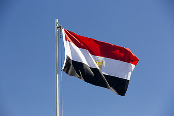 Image showing National flag of Egypt on a flagpole