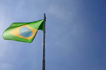 Image showing National flag of Brazil on a flagpole