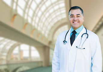 Image showing Handsome Hispanic Male Doctor or Nurse Inside Hospital Building