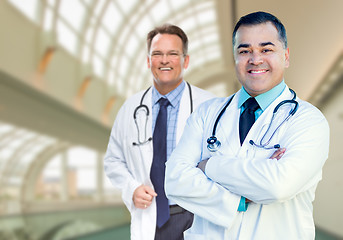 Image showing Handsome Male Doctors or Nurses Inside Hospital Building