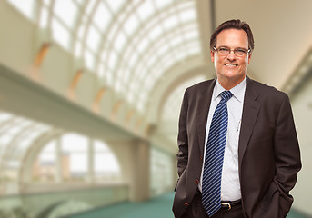 Image showing Happy Businessman Inside Corporate Building