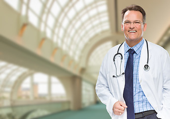 Image showing Handsome Male Doctor or Nurse Inside Hospital Building