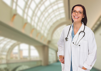 Image showing Female Doctor or Nurse Inside Hospital