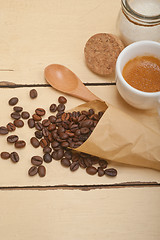 Image showing espresso coffee and beans