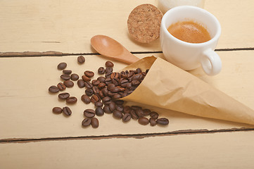 Image showing espresso coffee and beans