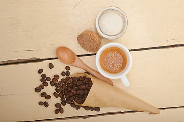 Image showing espresso coffee and beans