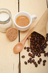 Image showing espresso coffee and beans