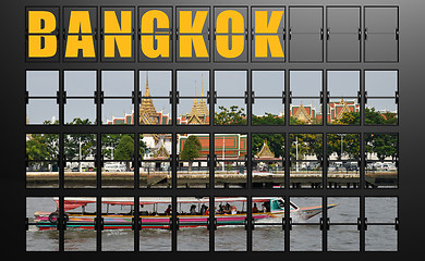 Image showing Airport display board of Bangkok