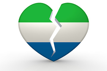 Image showing Broken white heart shape with Sierra Leone flag