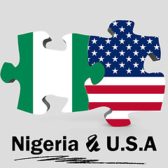 Image showing USA and Nigeria flags in puzzle 