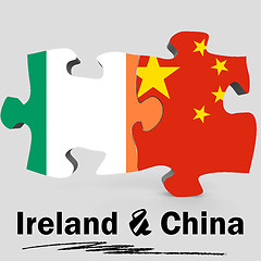 Image showing China and Ireland flags in puzzle 