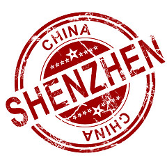 Image showing Red 	Shenzhen stamp 