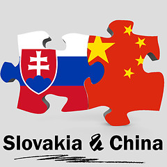 Image showing China and Slovakia flags in puzzle 