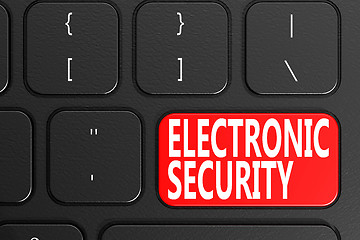 Image showing Electronic Security on black keyboard