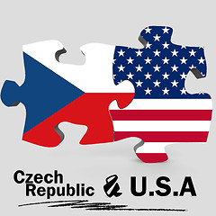 Image showing USA and Czech Republic flags in puzzle 