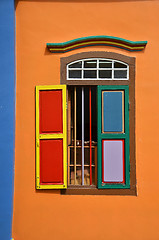 Image showing Colorful facade of building in Little India, Singapore