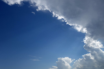 Image showing Blue sky with rain clouds 
