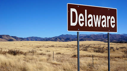 Image showing Delaware brown road sign