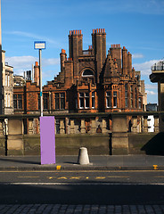 Image showing street scene historic building Edinburgh Scotland     
