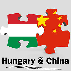 Image showing China and Hungary flags in puzzle 