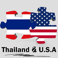 Image showing USA and Thailand flags in puzzle 