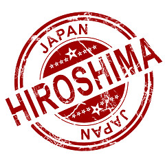 Image showing Red Hiroshima stamp 