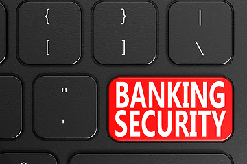 Image showing Banking Security on black keyboard