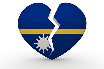 Image showing Broken white heart shape with Nauru flag