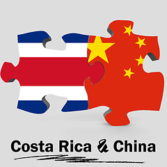 Image showing China and Costa Rica flags in puzzle 