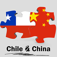 Image showing China and Chile flags in puzzle 