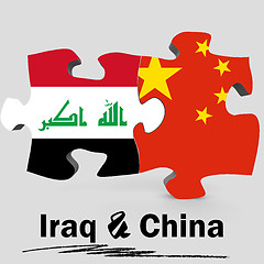 Image showing China and Iraq flags in puzzle 