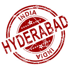 Image showing Red Hyderabad stamp 