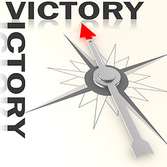 Image showing Compass with victory word isolated