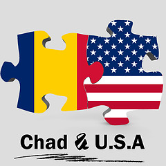 Image showing USA and Chad flags in puzzle 