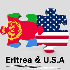 Image showing USA and Eritrea flags in puzzle 