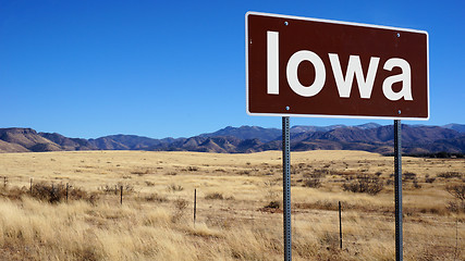 Image showing Iowa brown road sign