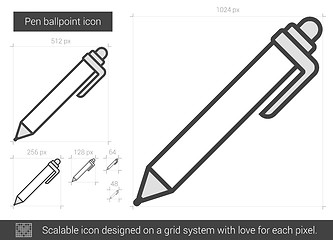 Image showing Pen ballpoint line icon.