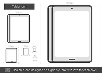 Image showing Tablet line icon.