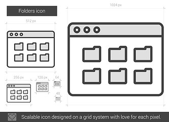 Image showing Folders line icon.