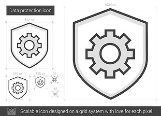 Image showing Data protection line icon.