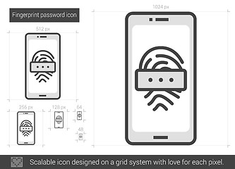 Image showing Fingerprint password line icon.