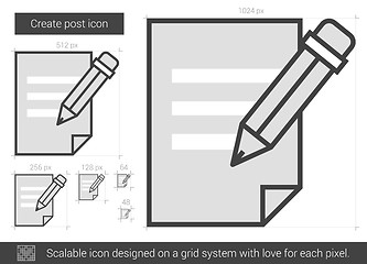 Image showing Create post line icon.