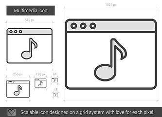 Image showing Multimedia line icon.