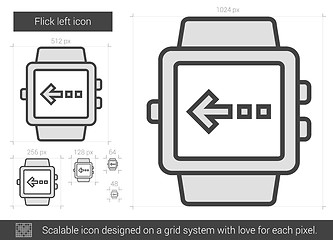 Image showing Flick left line icon.